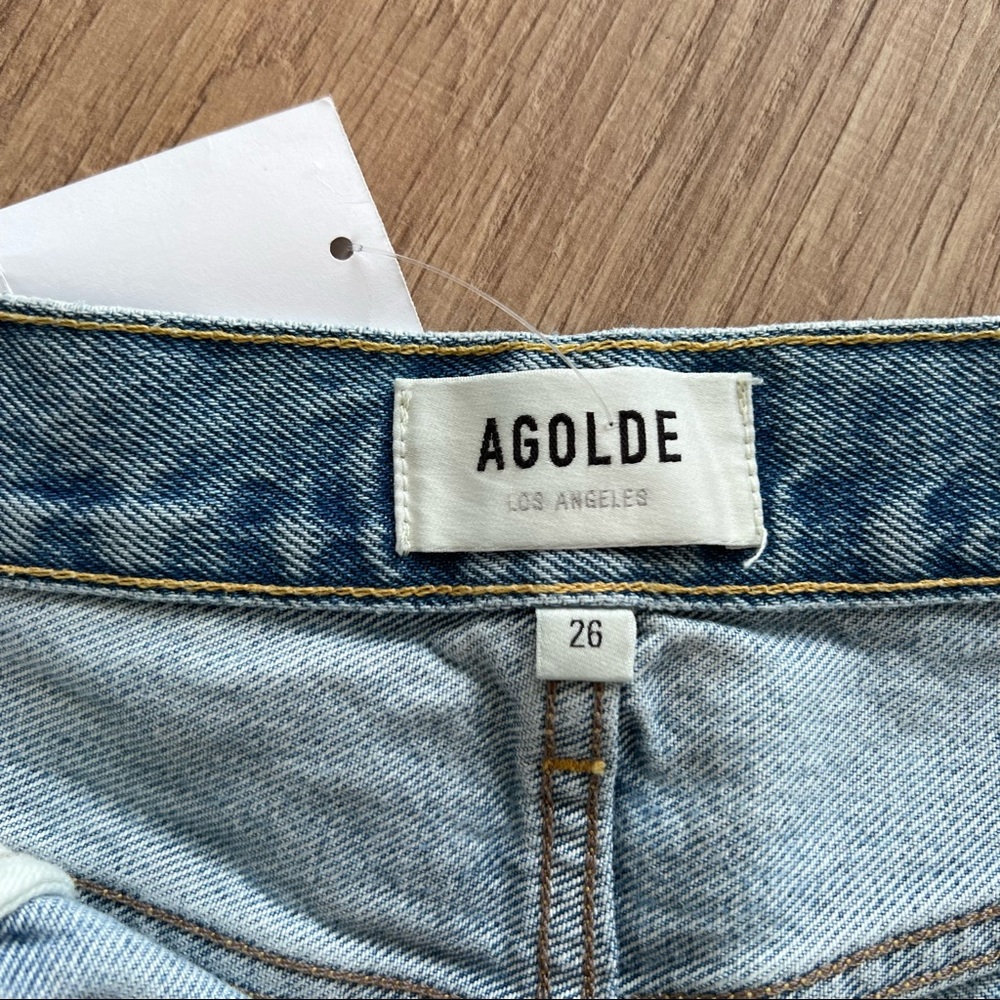 NWT AGOLDE Parker Vintage Denim Shorts in  Swampmeet, Size 26 - Picture 7 of 8